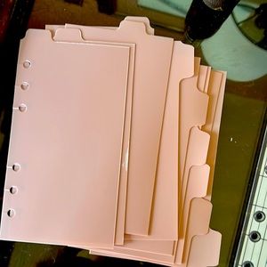 Personal size pink plastic dividers